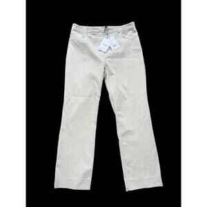 Theory Velvet Trouser Pants Woman 10 Cream Color Straight Boot  New